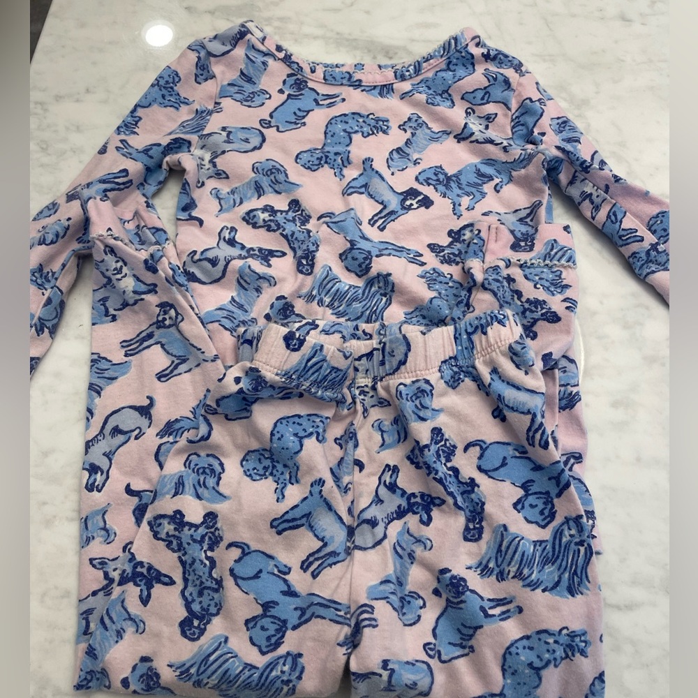 Lilly Pulitzer Puppy Dog Print PJs Size 2T